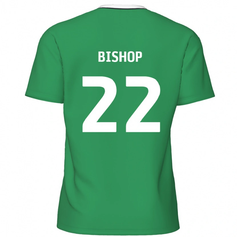 Danxen Kinderen Nathan Bishop #22 Groen Witte Strepen Uitshirt Uittenue 2024/25 T-Shirt