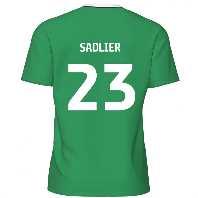 Danxen Kinderen Kieran Sadlier #23 Groen Witte Strepen Uitshirt Uittenue 2024/25 T-Shirt