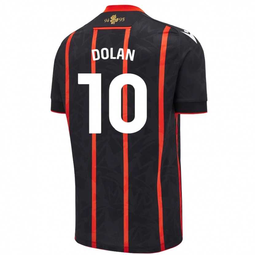 Danxen Kinderen Tyrhys Dolan #10 Zwart Rood Uitshirt Uittenue 2024/25 T-Shirt