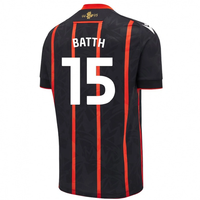 Danxen Kinderen Danny Batth #15 Zwart Rood Uitshirt Uittenue 2024/25 T-Shirt