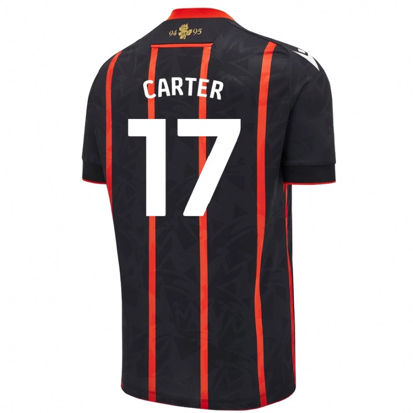 Danxen Kinderen Hayden Carter #17 Zwart Rood Uitshirt Uittenue 2024/25 T-Shirt