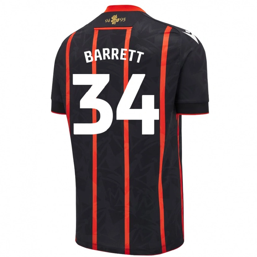 Danxen Kinderen Jack Barrett #34 Zwart Rood Uitshirt Uittenue 2024/25 T-Shirt