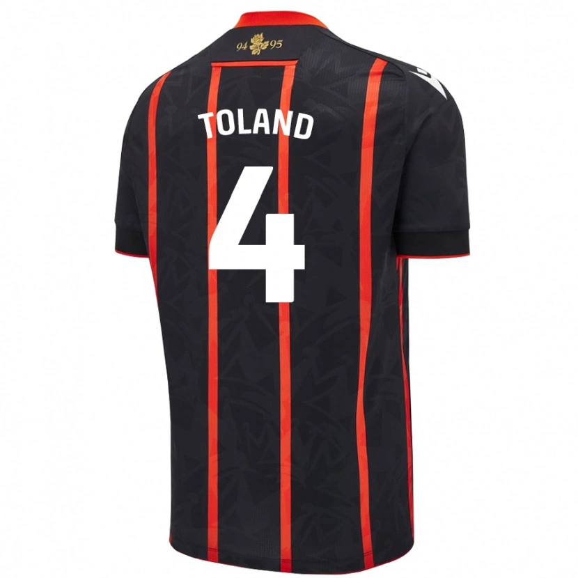 Danxen Kinderen Tyler Toland #4 Zwart Rood Uitshirt Uittenue 2024/25 T-Shirt