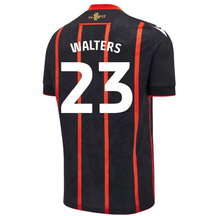 Danxen Kinderen Georgia Walters #23 Zwart Rood Uitshirt Uittenue 2024/25 T-Shirt