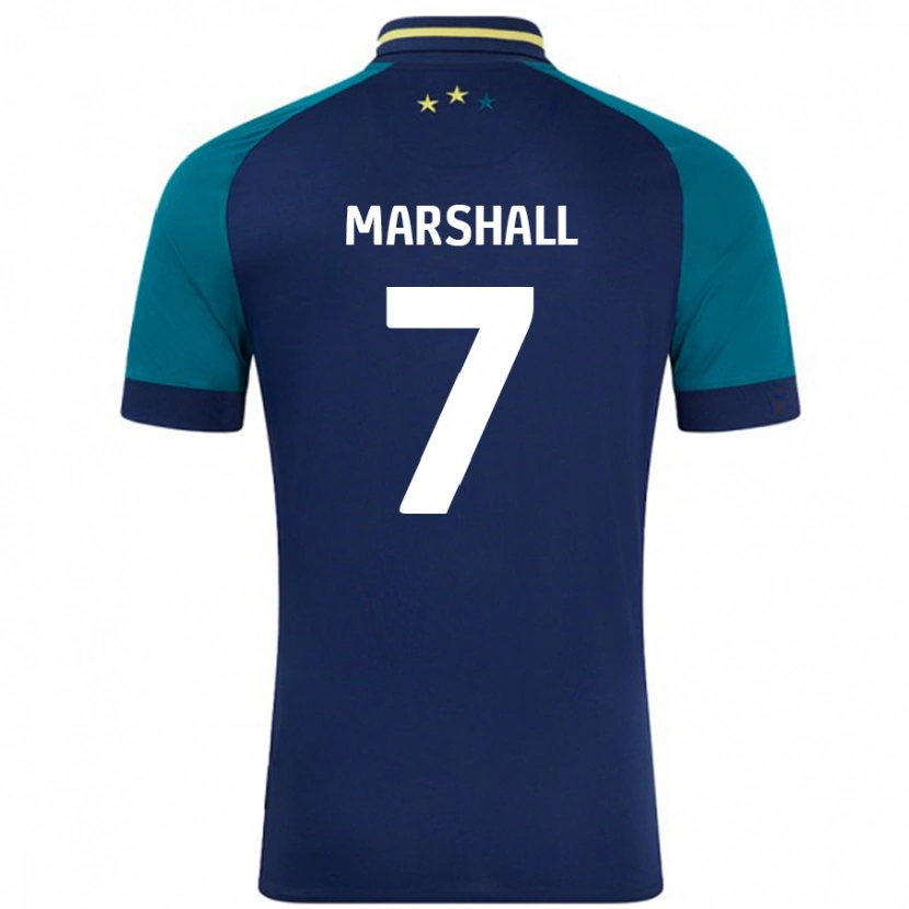 Danxen Kinderen Callum Marshall #7 Marineblauw Donkergroen Uitshirt Uittenue 2024/25 T-Shirt