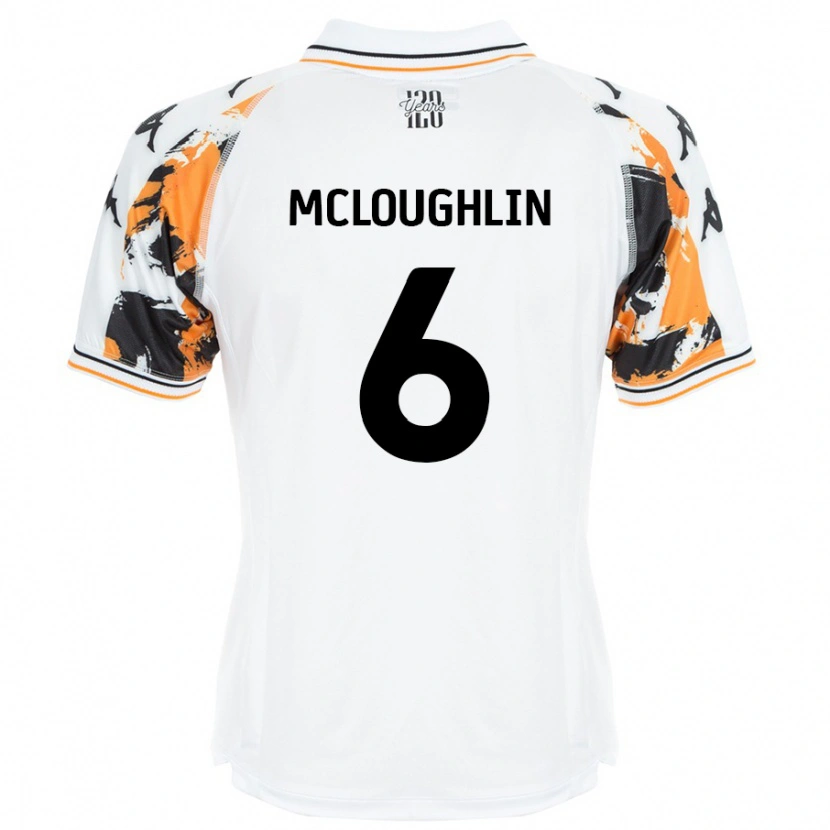 Danxen Kinderen Sean Mcloughlin #6 Wit Uitshirt Uittenue 2024/25 T-Shirt