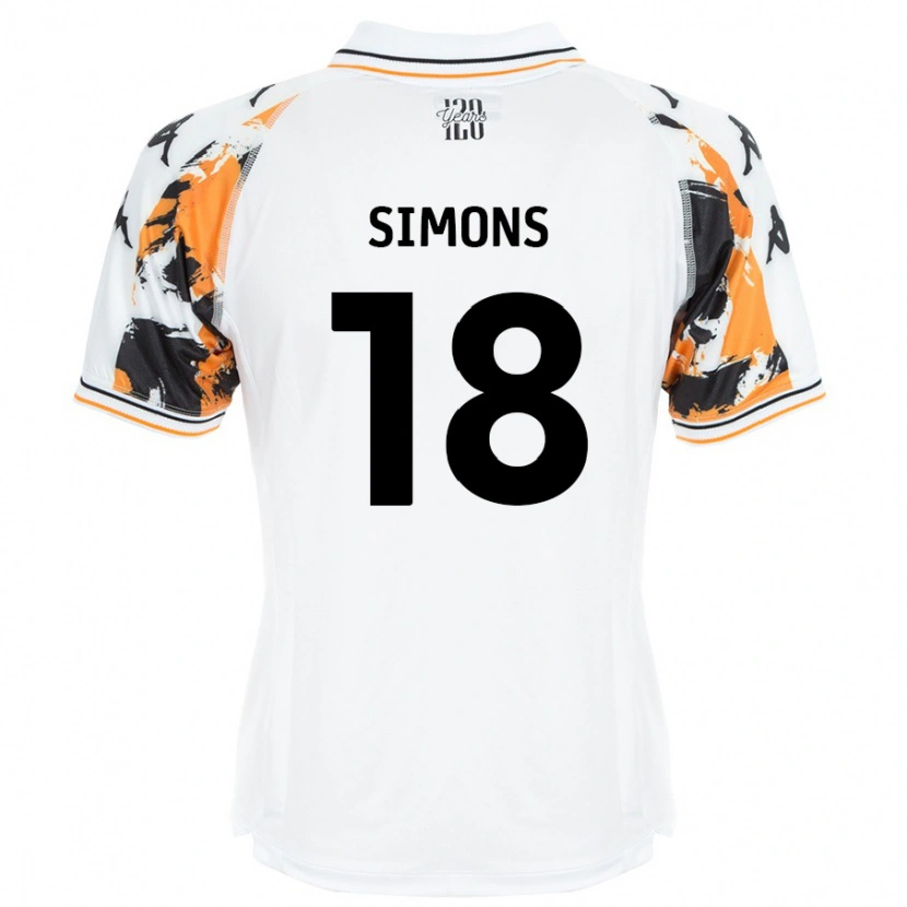 Danxen Kinderen Xavier Simons #18 Wit Uitshirt Uittenue 2024/25 T-Shirt