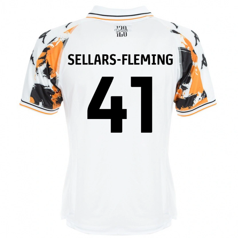 Danxen Kinderen Tyrell Sellars-Fleming #41 Wit Uitshirt Uittenue 2024/25 T-Shirt