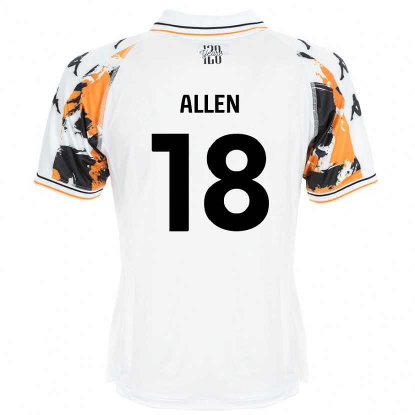 Danxen Kinderen Aaliyah Allen #18 Wit Uitshirt Uittenue 2024/25 T-Shirt