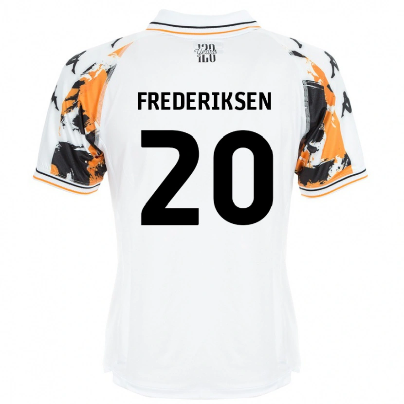 Danxen Kinderen Abbey Frederiksen #20 Wit Uitshirt Uittenue 2024/25 T-Shirt