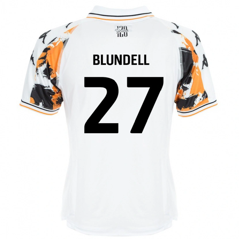 Danxen Kinderen Maddie Blundell #27 Wit Uitshirt Uittenue 2024/25 T-Shirt