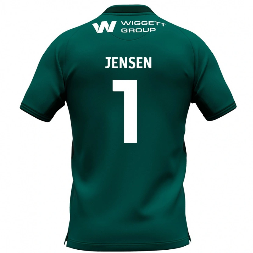 Danxen Kinderen Lukas Jensen #1 Groen Uitshirt Uittenue 2024/25 T-Shirt