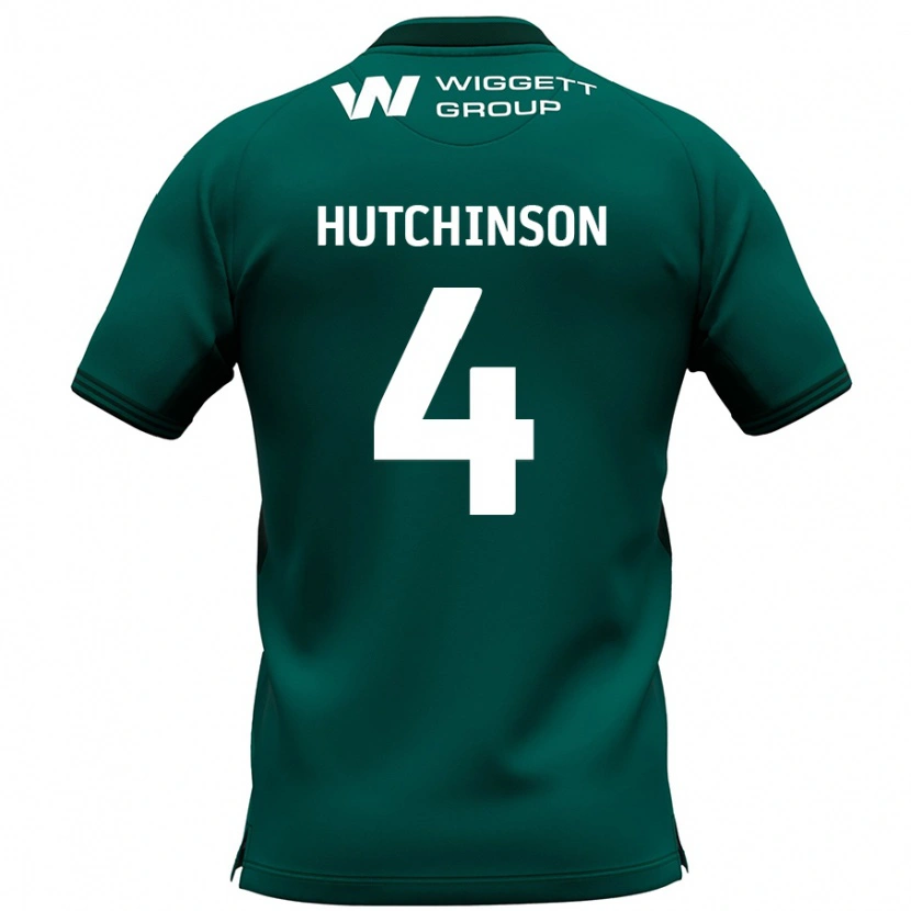 Danxen Kinderen Shaun Hutchinson #4 Groen Uitshirt Uittenue 2024/25 T-Shirt