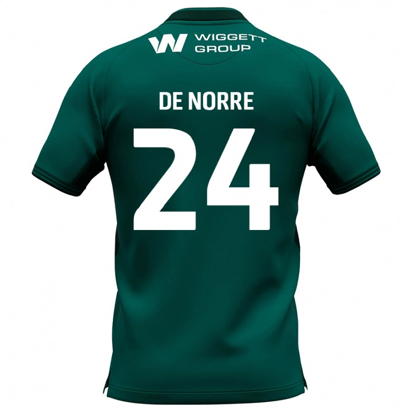 Danxen Kinderen Casper De Norre #24 Groen Uitshirt Uittenue 2024/25 T-Shirt