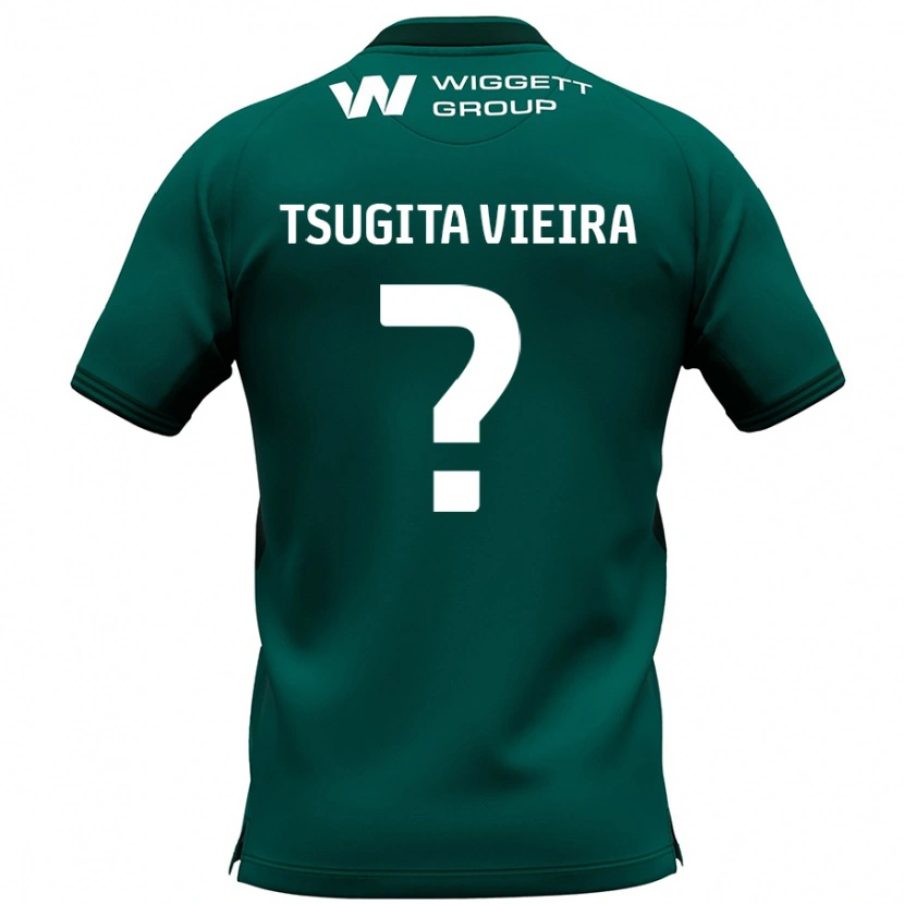 Danxen Kinderen Sacha Tsugita Vieira #0 Groen Uitshirt Uittenue 2024/25 T-Shirt