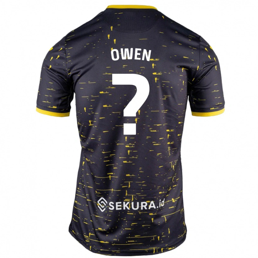 Danxen Kinderen Jaiden Owen #0 Zwart Geel Uitshirt Uittenue 2024/25 T-Shirt