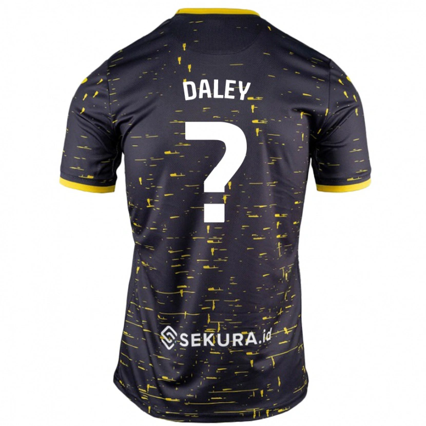 Danxen Kinderen Damari Daley #0 Zwart Geel Uitshirt Uittenue 2024/25 T-Shirt