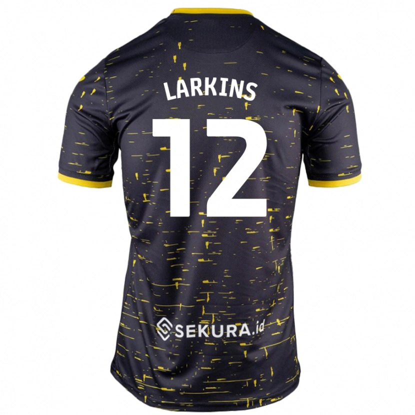 Danxen Kinderen Anna Larkins #12 Zwart Geel Uitshirt Uittenue 2024/25 T-Shirt