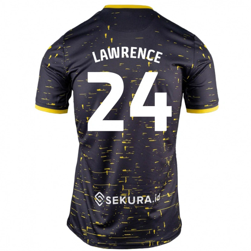 Danxen Kinderen Rachel Lawrence #24 Zwart Geel Uitshirt Uittenue 2024/25 T-Shirt