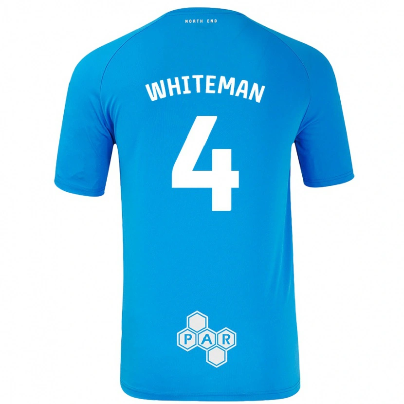 Danxen Kinderen Ben Whiteman #4 Hemelsblauw Uitshirt Uittenue 2024/25 T-Shirt