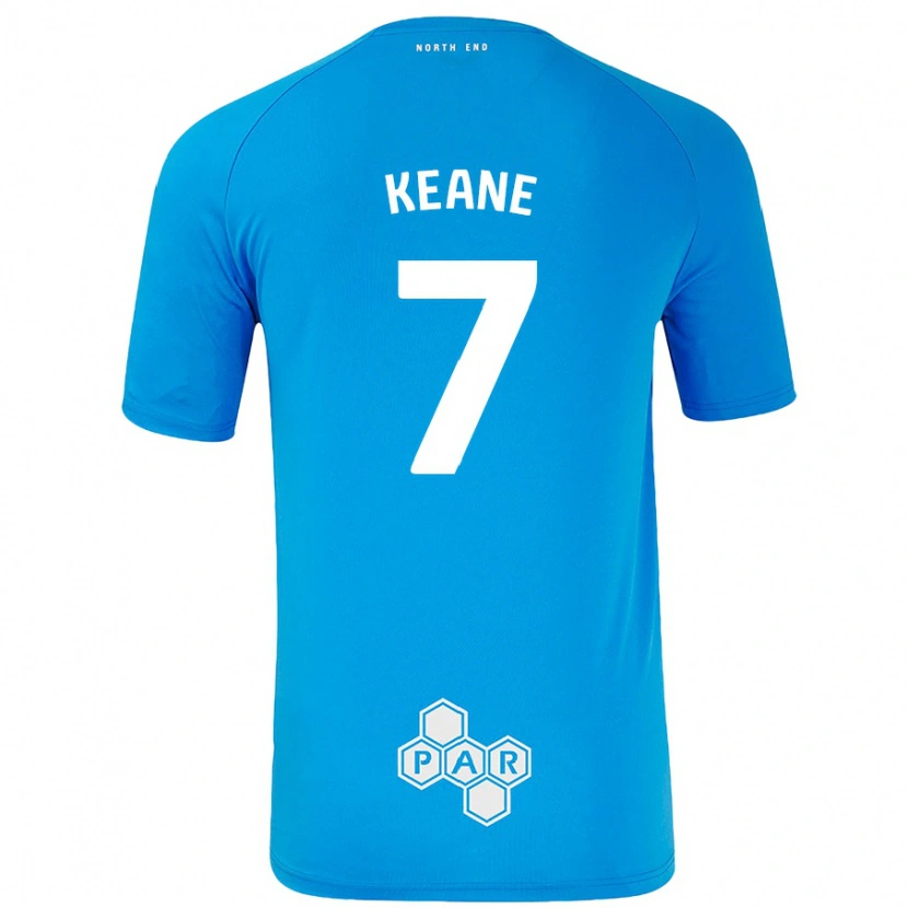 Danxen Kinderen Will Keane #7 Hemelsblauw Uitshirt Uittenue 2024/25 T-Shirt