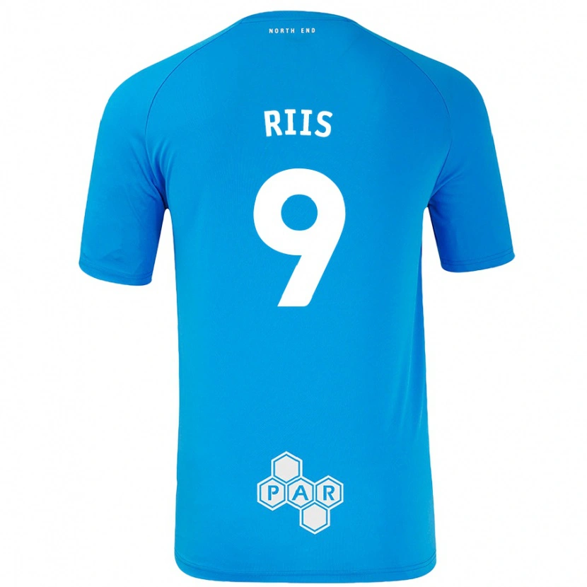 Danxen Kinderen Emil Riis #9 Hemelsblauw Uitshirt Uittenue 2024/25 T-Shirt