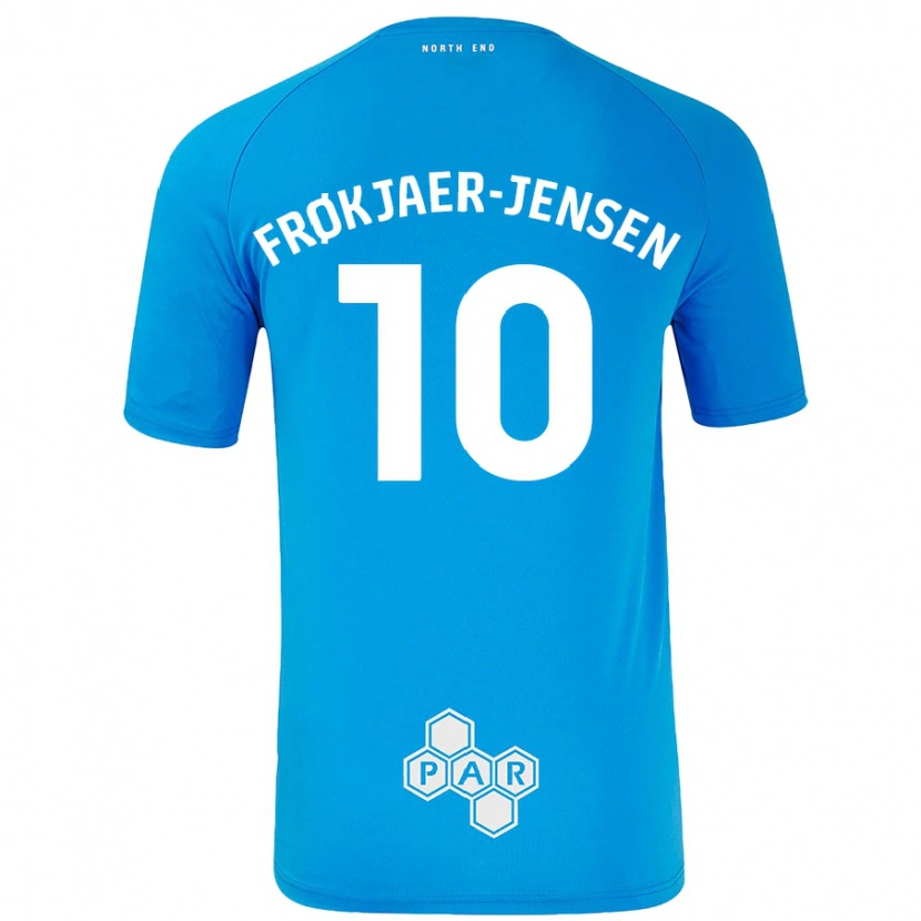 Danxen Kinderen Mads Frøkjaer-Jensen #10 Hemelsblauw Uitshirt Uittenue 2024/25 T-Shirt