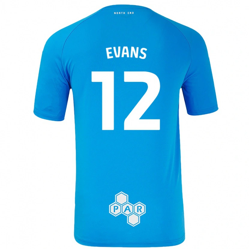 Danxen Kinderen Ched Evans #12 Hemelsblauw Uitshirt Uittenue 2024/25 T-Shirt