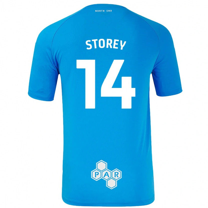 Danxen Kinderen Jordan Storey #14 Hemelsblauw Uitshirt Uittenue 2024/25 T-Shirt