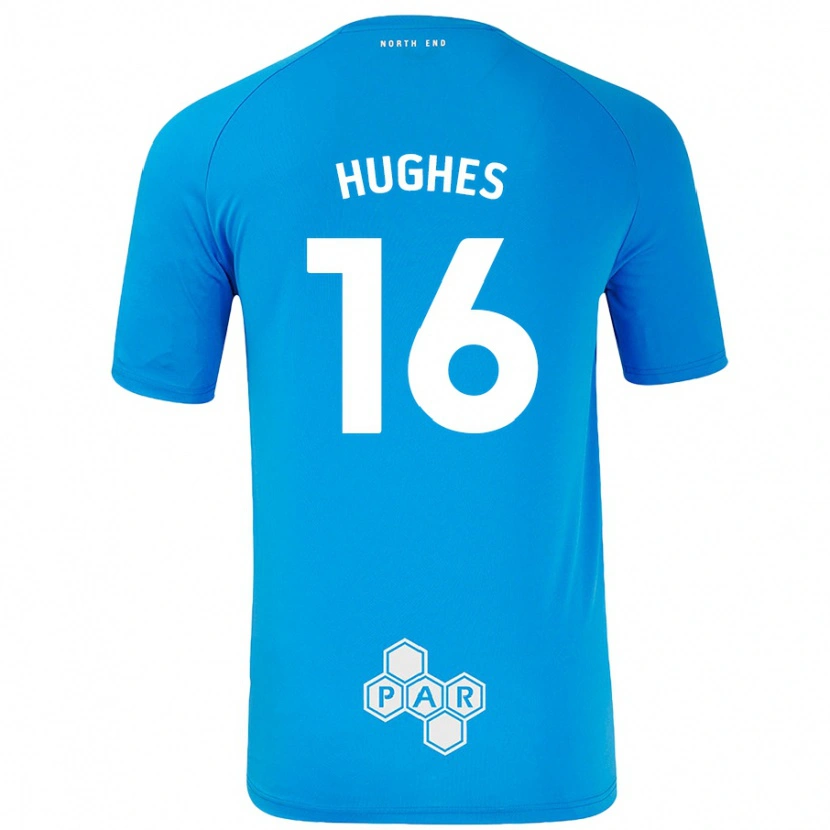 Danxen Kinderen Andrew Hughes #16 Hemelsblauw Uitshirt Uittenue 2024/25 T-Shirt