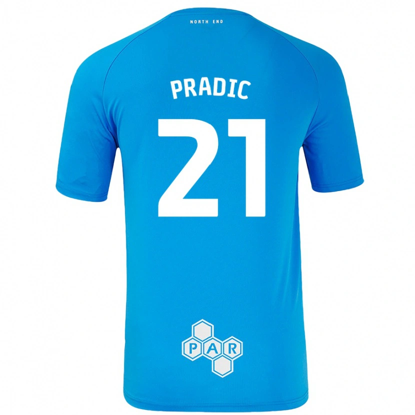 Danxen Kinderen James Pradic #21 Hemelsblauw Uitshirt Uittenue 2024/25 T-Shirt