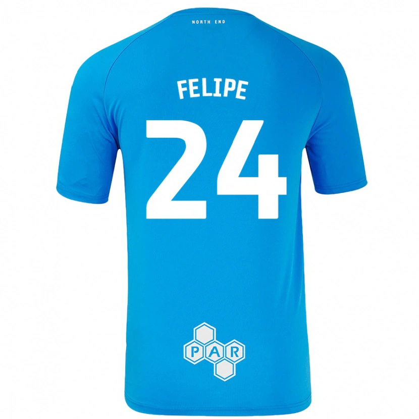 Danxen Kinderen Felipe #24 Hemelsblauw Uitshirt Uittenue 2024/25 T-Shirt