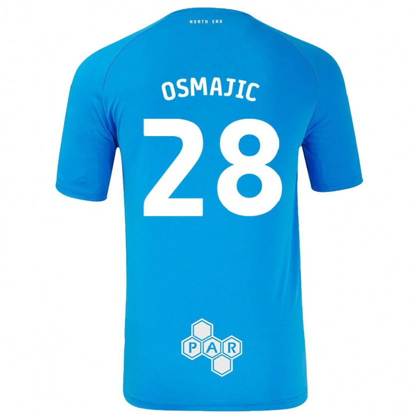 Danxen Kinderen Milutin Osmajic #28 Hemelsblauw Uitshirt Uittenue 2024/25 T-Shirt