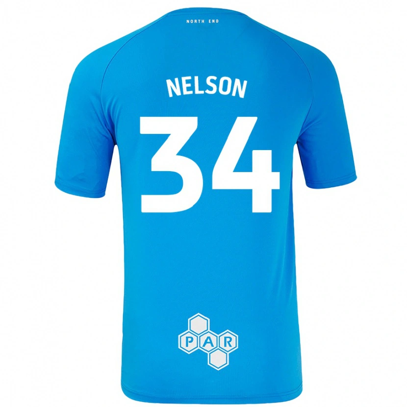 Danxen Kinderen Kitt Nelson #34 Hemelsblauw Uitshirt Uittenue 2024/25 T-Shirt