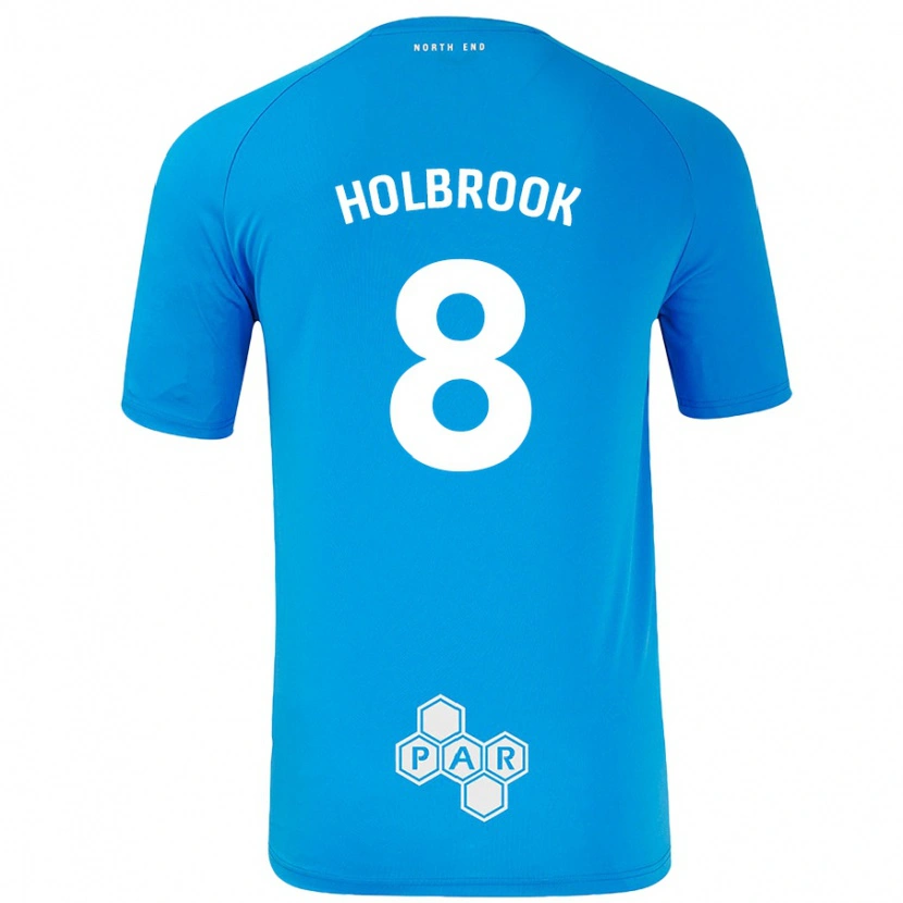 Danxen Kinderen Jess Holbrook #8 Hemelsblauw Uitshirt Uittenue 2024/25 T-Shirt