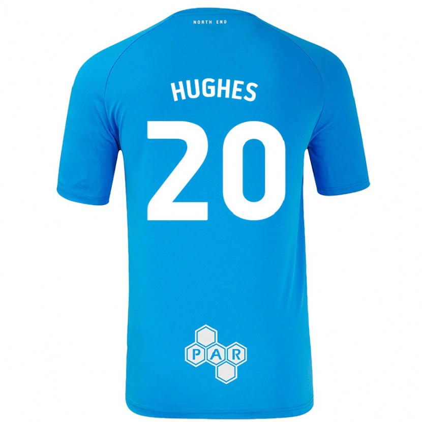 Danxen Kinderen Amy Hughes #20 Hemelsblauw Uitshirt Uittenue 2024/25 T-Shirt