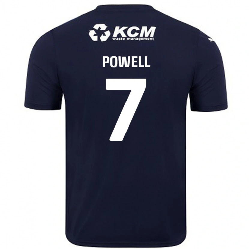 Danxen Kinderen Joe Powell #7 Marineblauw Uitshirt Uittenue 2024/25 T-Shirt