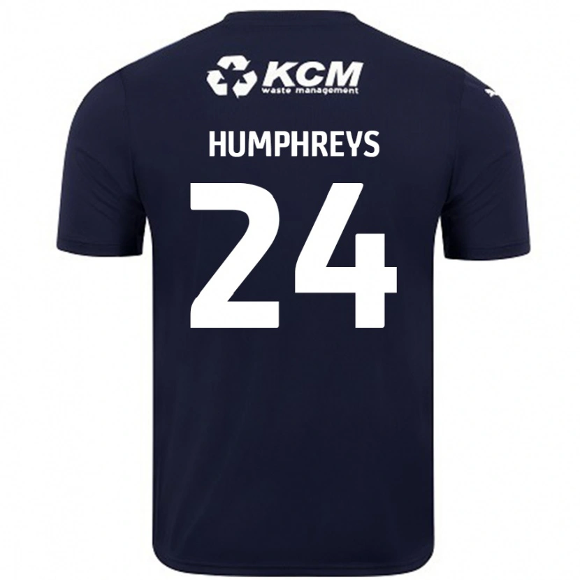 Danxen Kinderen Cameron Humphreys #24 Marineblauw Uitshirt Uittenue 2024/25 T-Shirt