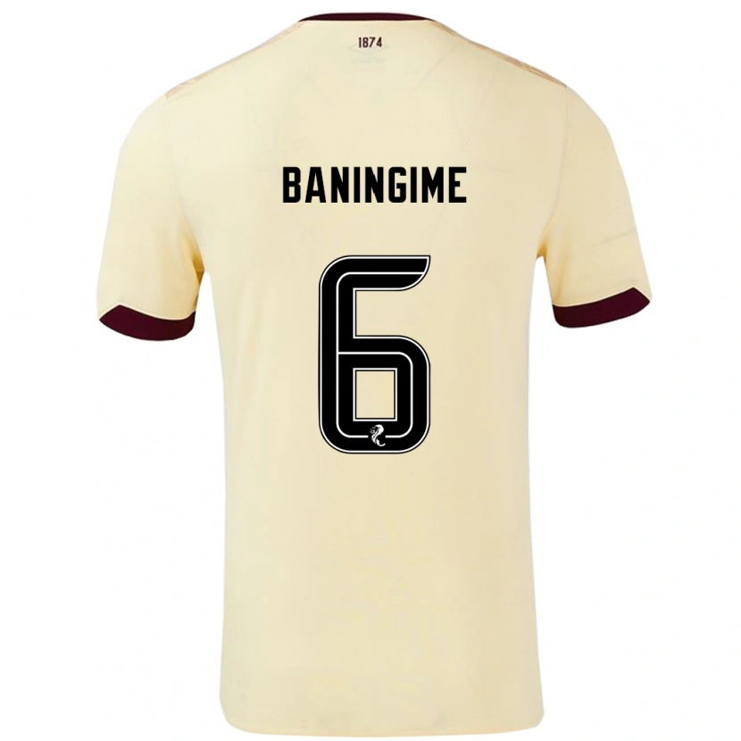 Danxen Kinderen Beni Baningime #6 Crème Bordeauxrood Uitshirt Uittenue 2024/25 T-Shirt