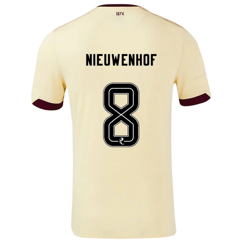 Danxen Kinderen Calem Nieuwenhof #8 Crème Bordeauxrood Uitshirt Uittenue 2024/25 T-Shirt