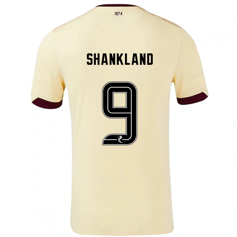 Danxen Kinderen Lawrence Shankland #9 Crème Bordeauxrood Uitshirt Uittenue 2024/25 T-Shirt