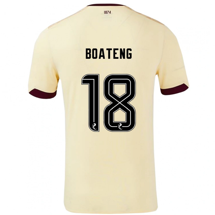 Danxen Kinderen Malachi Boateng #18 Crème Bordeauxrood Uitshirt Uittenue 2024/25 T-Shirt