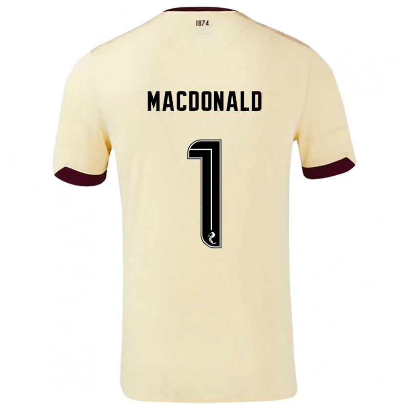 Danxen Kinderen Jamie Macdonald #1 Crème Bordeauxrood Uitshirt Uittenue 2024/25 T-Shirt