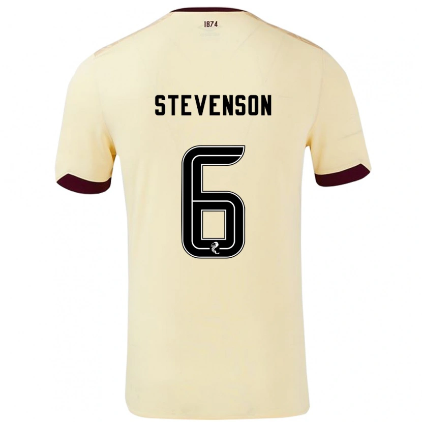 Danxen Kinderen Gus Stevenson #6 Crème Bordeauxrood Uitshirt Uittenue 2024/25 T-Shirt