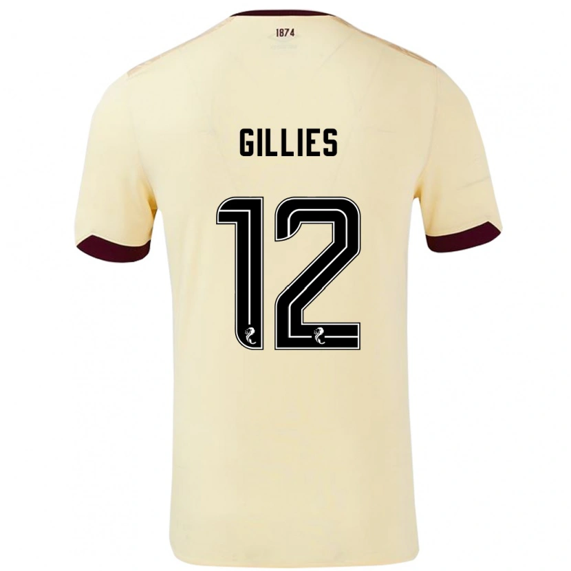 Danxen Kinderen Matthew Gillies #12 Crème Bordeauxrood Uitshirt Uittenue 2024/25 T-Shirt