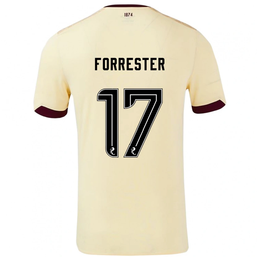 Danxen Kinderen Adam Forrester #17 Crème Bordeauxrood Uitshirt Uittenue 2024/25 T-Shirt