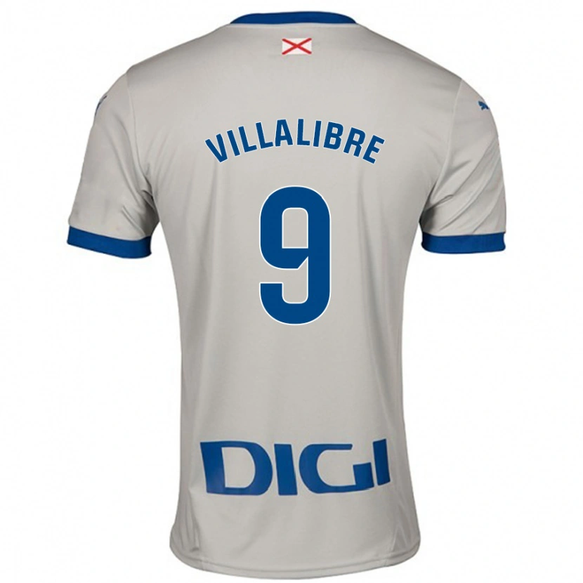 Danxen Kinderen Asier Villalibre #9 Lichtgrijs Uitshirt Uittenue 2024/25 T-Shirt