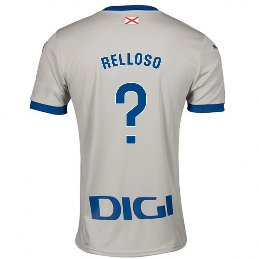 Danxen Kinderen Mikel Relloso #0 Lichtgrijs Uitshirt Uittenue 2024/25 T-Shirt