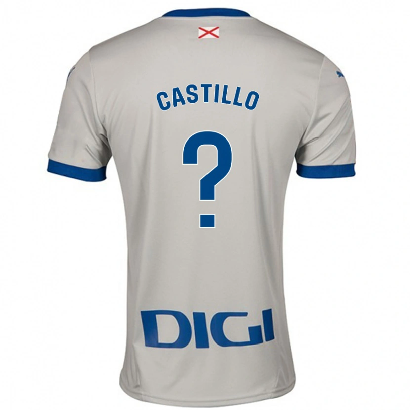 Danxen Kinderen Adrián Castillo #0 Lichtgrijs Uitshirt Uittenue 2024/25 T-Shirt