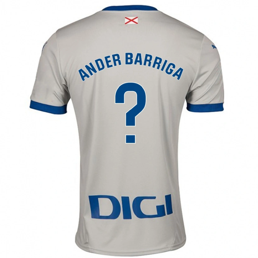 Danxen Kinderen Jon Ander Barriga #0 Lichtgrijs Uitshirt Uittenue 2024/25 T-Shirt